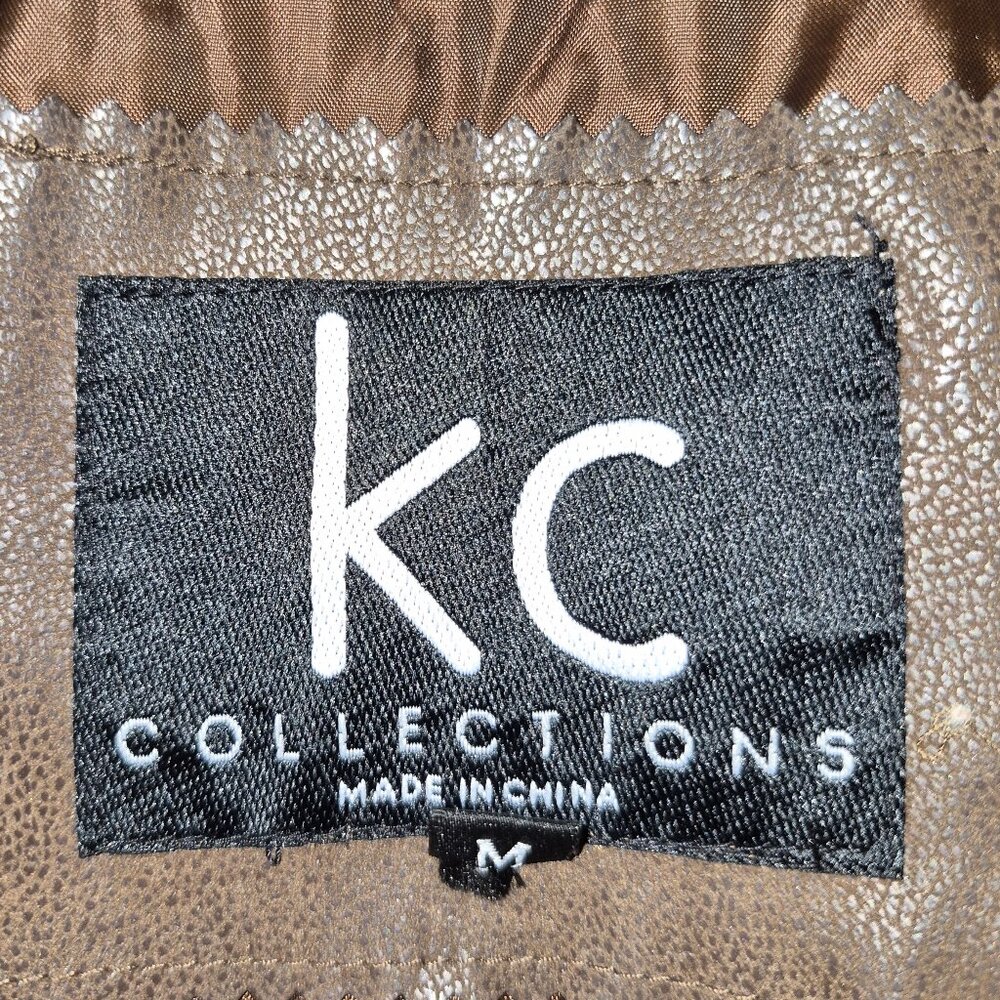 KC Collections dark brown faux leather jacket in size Medium - Picture 16 of 16